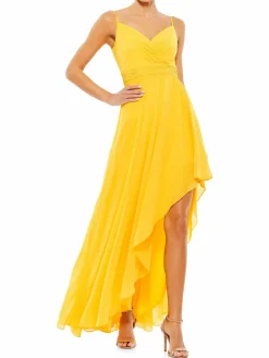 Women Mac Duggal Ieena Pleated Asymmetric Gown