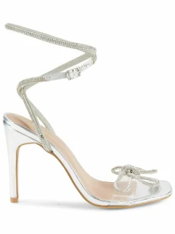 BCBGeneration Illara Crystal Embellished Bow Ankle Strap Sandals
