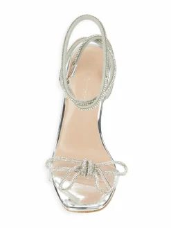 BCBGeneration Illara Crystal Embellished Bow Ankle Strap Sandals