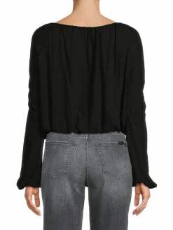 Women Free People In A Dream Ruched Linen Blend Top