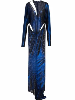 Women LaQuan Smith Iridescent Cut Out Gown