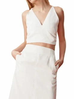 Women Halston Ito Halter Crop Top
