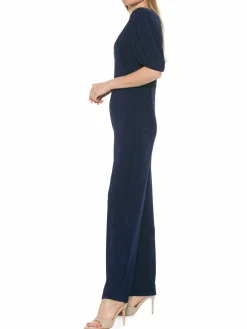 Women Alexia Admor Ivy Puff Sleeve Wide Leg Jumpsuit