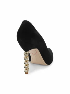 Sophia Webster Jasmine Suede Crystal Heel Pumps