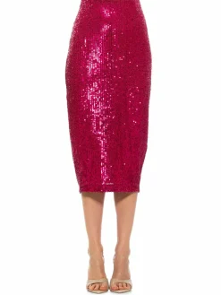 Women Alexia Admor Jayden Sequin Midi Skirt