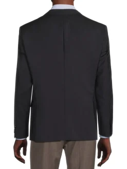 HUGO Blazers & Sportcoats|Jeffery Textured Virgin Wool Blazer Dark Grey