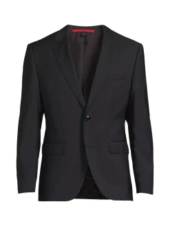 HUGO Blazers & Sportcoats|Jeffery Textured Virgin Wool Blazer Dark Grey