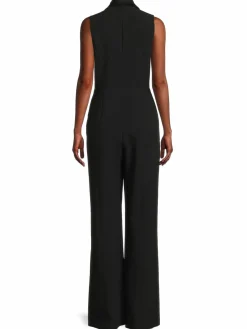 Women L'AGENCE Jemma Peak Lapel Pleated Jumpsuit