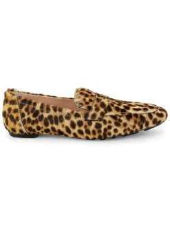 Stuart Weitzman Jet Leopard Print Calf Hair Penny Loafers