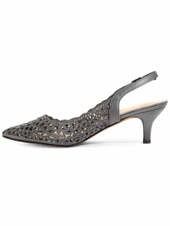 Lady Couture Jewel Laser-Cut Slingback Pumps