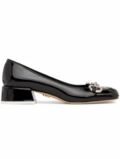Beautiisoles by Robyn Shreiber Jila Patent Leather Block Heel Pumps