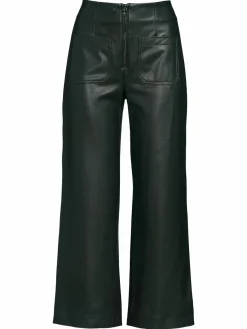 Women Veronica Beard Jiva Faux Leather Cropped Pants
