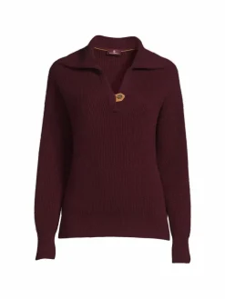 Women Bruno Magli Johnny Collar Cashmere Sweater