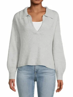 Women Stitchdrop Johnny Collar Sweater