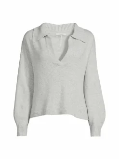 Women Stitchdrop Johnny Collar Sweater
