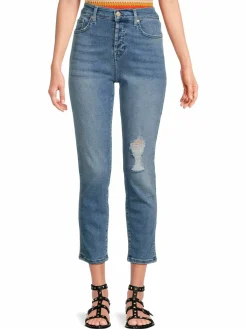 Women 7 For All Mankind Josefina Mid Rise Straight Leg Jeans