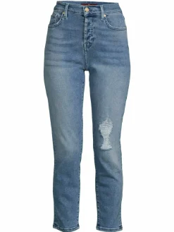 Women 7 For All Mankind Josefina Mid Rise Straight Leg Jeans