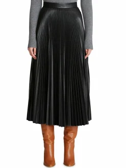 Women Halston Joss Vegan Leather Midi-Skirt