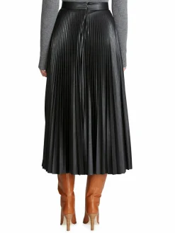 Women Halston Joss Vegan Leather Midi-Skirt