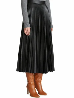 Women Halston Joss Vegan Leather Midi-Skirt