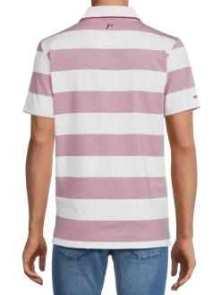 Bonobos Polos|Justin Striped Tip Polo White Pink