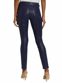 Women L'AGENCE Jyothi Mid Rise Coated Skinny Split Ankle Jeans