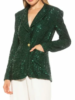 Women Alexia Admor Kai Sequin Single Breasted Blazer