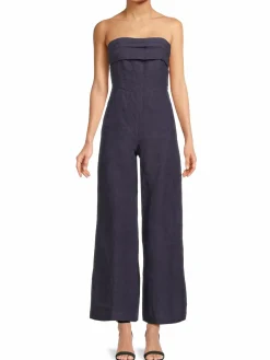Women Bardot Kali Tuck Linen Wide Leg Jumpsuit