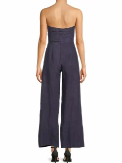 Women Bardot Kali Tuck Linen Wide Leg Jumpsuit