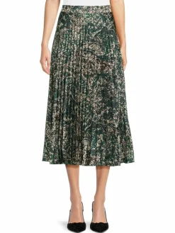 Women Area Stars Kelsey Print Accordion Pleated Midi Skirt