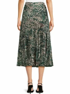 Women Area Stars Kelsey Print Accordion Pleated Midi Skirt