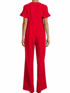 Women Focus by Shani Keyhole Ruffle Cuff Jumpsuit