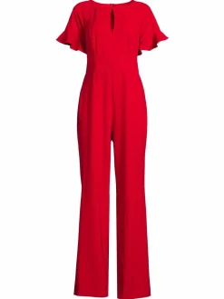 Women Focus by Shani Keyhole Ruffle Cuff Jumpsuit