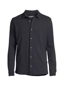 Slate & Stone Casual Button-Down Shirts|Knit Button Down Shirt Navy