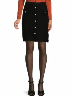 Women Adrianna Papell Knit Frayed Waffle Mini Skirt