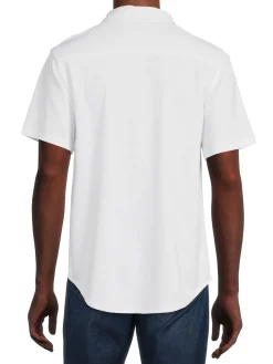 Saks Fifth Avenue Casual Button-Down Shirts|Knit Short Sleeve Button Down Shirt