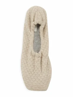 Skin Knit Square-Toe Ballet Slippers