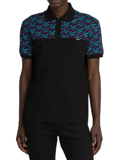 Versace Polos|La Greca Pique Polo Teal Multi