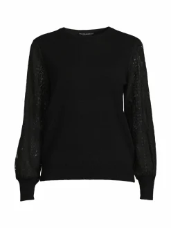 Women Sofia Cashmere Lace Sleeve Cashmere Sweater