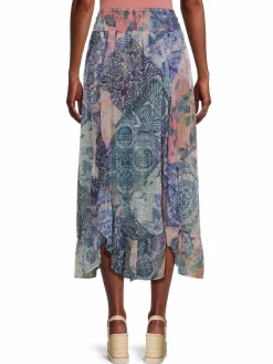 Women MISA Los Angeles Laleh Floral Smocked Midi Skirt