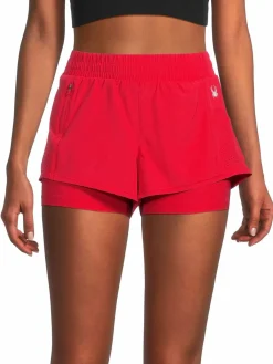 Women Spyder Laser Cut Running Shorts