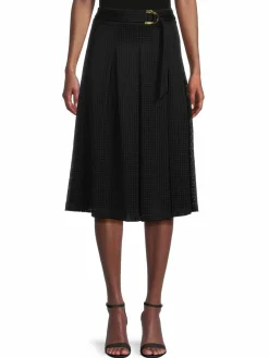 Women Donna Karan Lattice Waffle Lace Midi Skirt