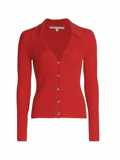Women Veronica Beard Lazana Cashmere Ribbed Cardigan
