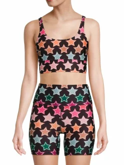 Women Beach Riot Leah Star Print Sports Bra