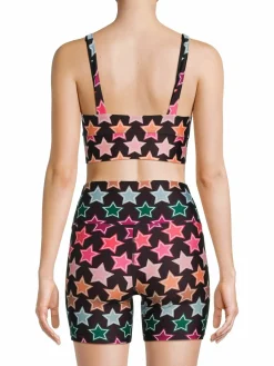 Women Beach Riot Leah Star Print Sports Bra