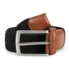 W. Kleinberg Belts|Leather Back Woven Belt Black