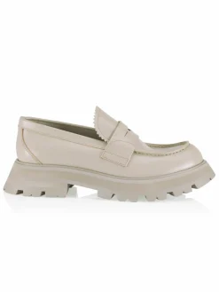Alexander McQueen Leather Lug-Sole Penny Loafers