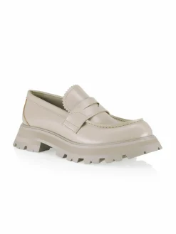 Alexander McQueen Leather Lug-Sole Penny Loafers