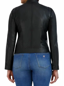 Women Cole Haan Leather Moto Jacket