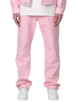 Purple Brand Pants|Leather Relaxed Fit Pants Cherry Blossom